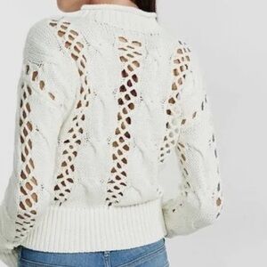 Express Ivory Knit Cowl Neck Sweater